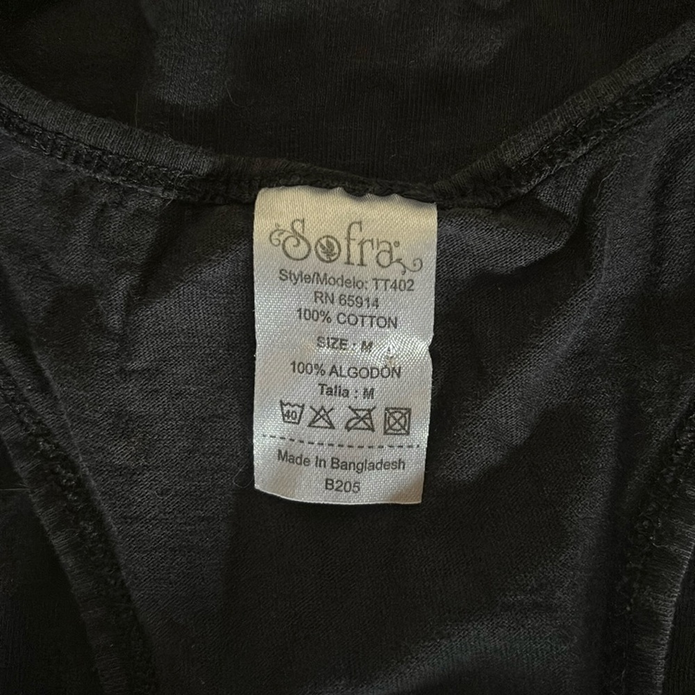 SOFRA black racerback tank top workout activewear shirt in women’s medium - Picture 7 of 7